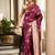 magenta woven design zari banarasi silk blend saree