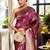 magenta woven design zari banarasi silk blend saree