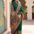 Green kalamkari embroidered silk blend designer patola saree