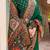 Green kalamkari embroidered silk blend designer patola saree