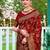 maroon & gold toned woven design floral zari organza saree