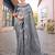 grey ethnic motifs woven design zari organza saree