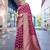 pink & gold-toned ethnic motifs woven design zari saree
