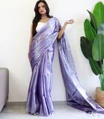 Purple tissue saree with blouse