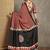 maroon striped block print saree