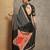 black striped printed crepe block print saree with unstitched blouse piece