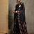 black printed saree with blouse