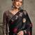 black printed saree with blouse