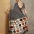 black striped crepe block print saree