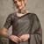 black striped crepe block print saree