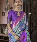 purple banarasi sarees