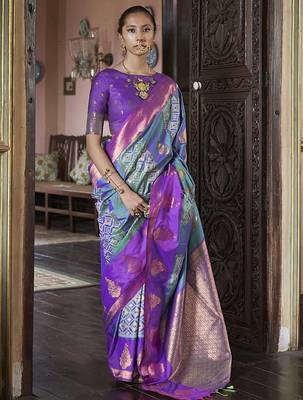 purple banarasi sarees 2