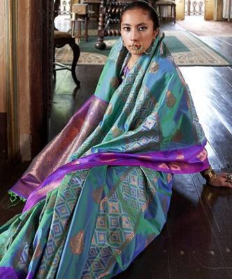 purple banarasi sarees 3