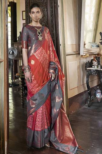 pink banarasi sarees with blouse