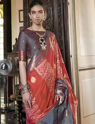 pink banarasi sarees with blouse 3