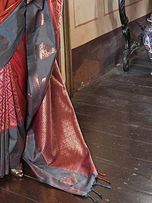 pink banarasi sarees with blouse 4