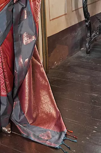 pink banarasi sarees with blouse