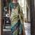 green ethnic motifs embroidered designer saree