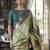 green ethnic motifs embroidered designer saree