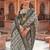 Grey ethnic motifs zari silk blend pochampally saree