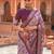 Grey ethnic motifs zari silk blend pochampally saree