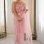 pink embellished sequinned net heavy work saree