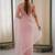 pink embellished sequinned net heavy work saree