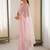 pink embellished sequinned net heavy work saree