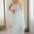 sea green embellished sequinned net heavy work saree