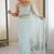 sea green embellished sequinned net heavy work saree