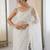 white embellished sequinned net heavy work saree