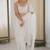 white embellished sequinned net heavy work saree
