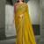 mustard mehndi crape with banglori work blouse party wear saree