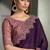 purple satin chiffon with banglori work blouse party wear saree