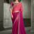 shaded magenta satin chiffon banglori work blouse party wear saree