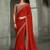 orange crape with banglori work blouse party wear saree