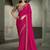 rani pink crape with tussar work blouse party wear saree