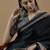 black ajrak block poly crepe block print saree