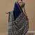blue ethnic motifs ajrak poly crepe block print saree
