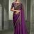 shaded wine chiffon with  banglori work blouse party wear saree