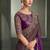 shaded wine chiffon with  banglori work blouse party wear saree