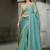 sky blue tissue with tissue work blouse party wear saree