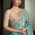sky blue tissue with tissue work blouse party wear saree