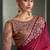 wine tissue satin with tussar work blouse party wear saree