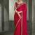 red chiffon with tussar work blouse party wear saree