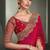 red chiffon with tussar work blouse party wear saree