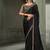 black chiffon with banglori work blouse party wear saree
