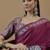 magenta ethnic motifs ajrak poly crepe block print saree