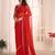 red striped beads & stones embellished georgette saree