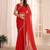 red striped beads & stones embellished georgette saree
